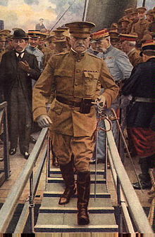 General John J. Pershing and the first American troops arrived in France aboard the Baltic during World War I. Johnpershing.jpg