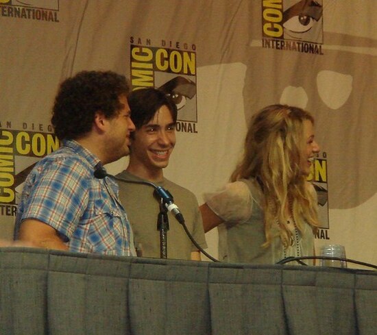 Left to right: Jonah Hill, Long, and Blake Lively promoting Accepted at Comic-Con 2006