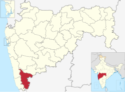 महाराष्ट्रको नक्सामा कोल्हापुर जिल्लाको अवस्थिति