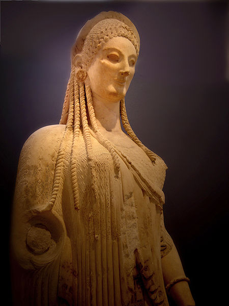 Kore, daughter of Demeter, celebrated with her mother by the Thesmophoriazusae (women of the festival). Acropolis Museum, Athens. The Dramatis Persona