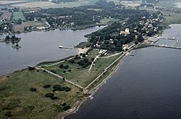 Flygfoto över Kristianopel från 1996.