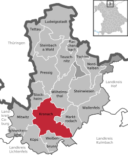 Elhelyezkedése Kronach járás térképén