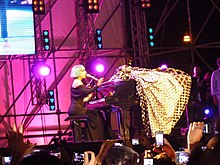 Gaga performing an acoustic version of "The Edge of Glory" on Europride 2011 Lady Gaga The Edge of Glory Europride.jpg