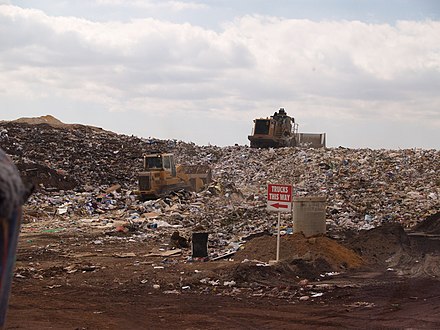 Landfill; where a majority of discarded clothing ends up.