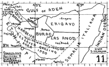 Las Anod-Nogal district from 1944 - 1960. Las Anod-Nogal District 1950.png