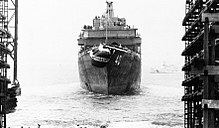 Mississippi is launched from Newport News in July 1976 Launch of USS Mississippi (CGN-40) at Newport News on 31 July 1976.jpg