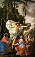 Laurent de La Hyre - Jezus ukazujący się trzem Mariom - WGA12319.jpg