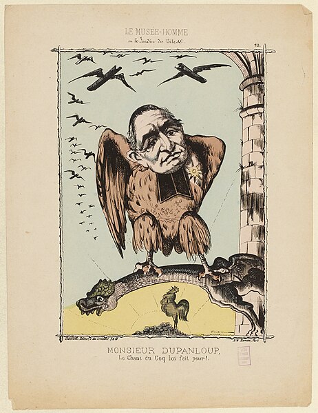 File:Le Musée-homme ou le jardin des bêtes 10. Monsieur Dupanloup, le chant du coq lui fait peur, Paris Musées 20231014120831.jpg