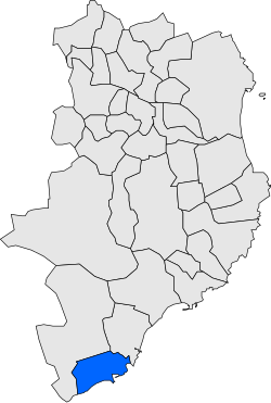 Localització de Sant Feliu de Guíxols respecte del Baix Empordà.svg