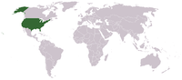 Разположение на САЩ на картата на света