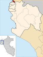Location of the district Máncora in Talara.svg