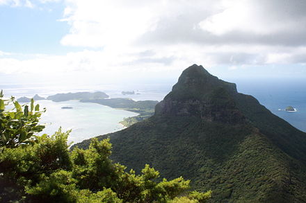 Mount Lidgebird and the rest of Lord Howe Island from the summit of Mount Gower
