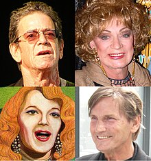 Reed and three of the persons he has said he described in his lyric: Holly Woodlawn, Jackie Curtis and Joe Dallesandro