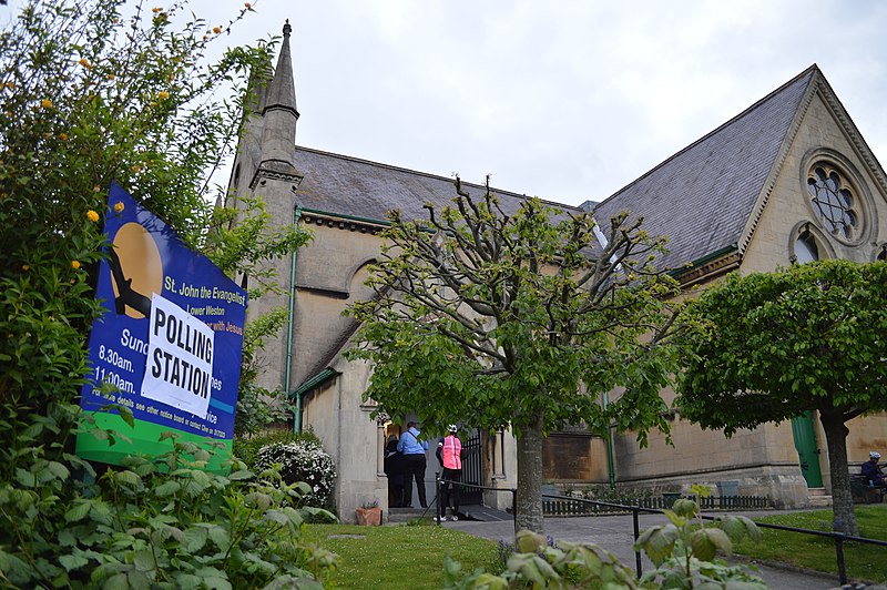 File:Lower Weston, Bath, church as polling station, 2015.JPG