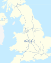 M42 motorway (Great Britain) map