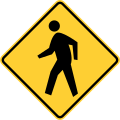 横断歩道 （この標識には蛍光黄緑色の背景を使用できます）