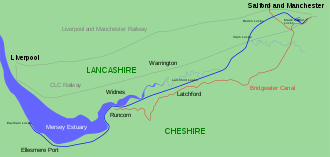 Route of the Manchester Ship Canal