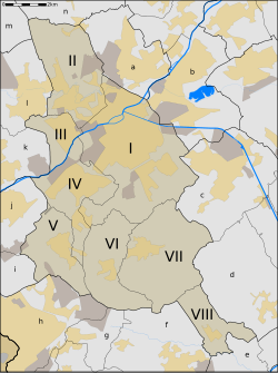 Les arrondissements de la commune de Courtrai