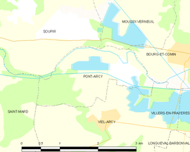 Mapa obce Pont-Arcy