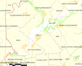 Mapa obce Asfeld