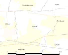 Mapa obce Cottun