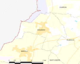 Mapa obce Esnandes