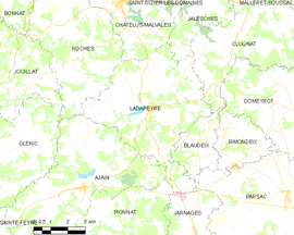 Mapa obce Ladapeyre