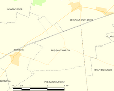 Carte de la commune de Pré-Saint-Martin.