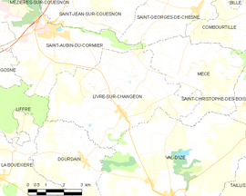 Mapa obce Livré-sur-Changeon