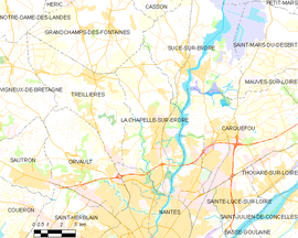 Mapa obce La Chapelle-sur-Erdre