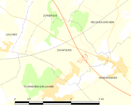 Mapa obce Zouafques