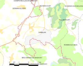 Mapa obce Damblain