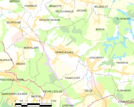 Mapa obce Grandvillars