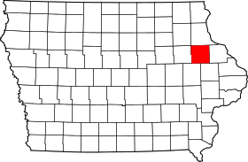 Map of Iowa highlighting Delaware County.svg
