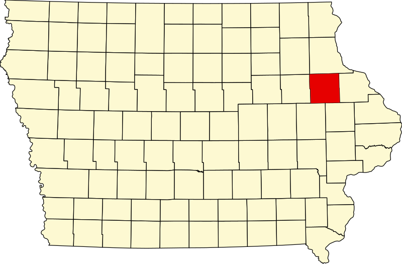 صورة:Map of Iowa highlighting Delaware County.svg