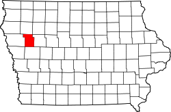 map of Iowa highlighting Ida County