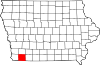 Map of Iowa highlighting Page County.svg