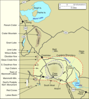 USGS map of the Mono Basin area, showing the Long Valley Caldera (click on to see detail). Map of Long Valley Mono area.png