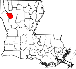 map of Louisiana highlighting Red River Parish