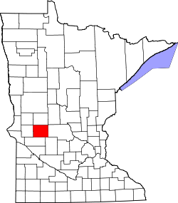 map of Minnesota highlighting Pope County