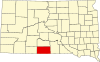 Kaart van South Dakota met de nadruk op Todd County.svg