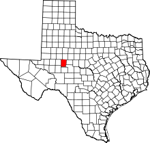 Harta e Sterling County në Texas
