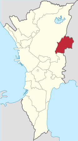 Map of Metro Manila with Marikina highlighted