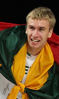 Martynas Andriuskevicius.jpg - La selección de Lituania celebra su tercer puesto en el Mundial de baloncesto 2010 (beskuren) .jpg