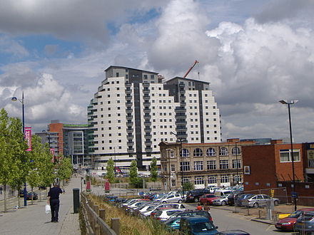 Masshouse Block I after it had been topped out.