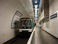 MF 88 rolling stock on Line 7bis at Pré Saint-Gervais