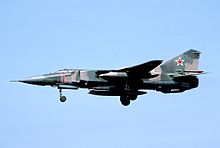 MiG-23MLD des 833. IAP bei der Landung in Jüterbog (1992)