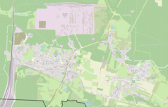 Mapa konturowa Miasteczka Śląskiego, u góry znajduje się punkt z opisem „Huta Cynku „Miasteczko Śląskie” Spółka Akcyjna”