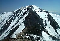 Mount Jōnen, Jōnen Hut and the climbing trail from Mount Yokotooshi