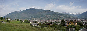 Vue de Plan-Félinaz et d'Aoste.